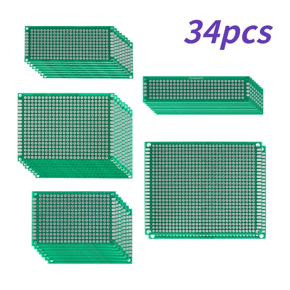  PCB  DIY Ʈ, FR4 μ  ȸ ɱ,  Ÿ ŰƮ, 2x8cm, 3x7cm, 4x6cm, 5x7cm, 7x9cm, Ʈ 34 